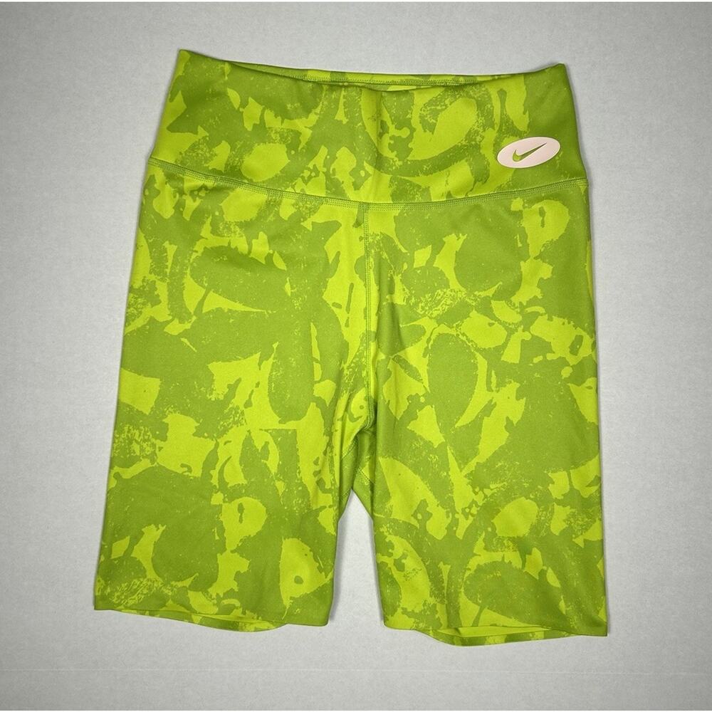 NIKE Neon Green Biker Shorts Womens Small Dri Fit Athletic Running Gym